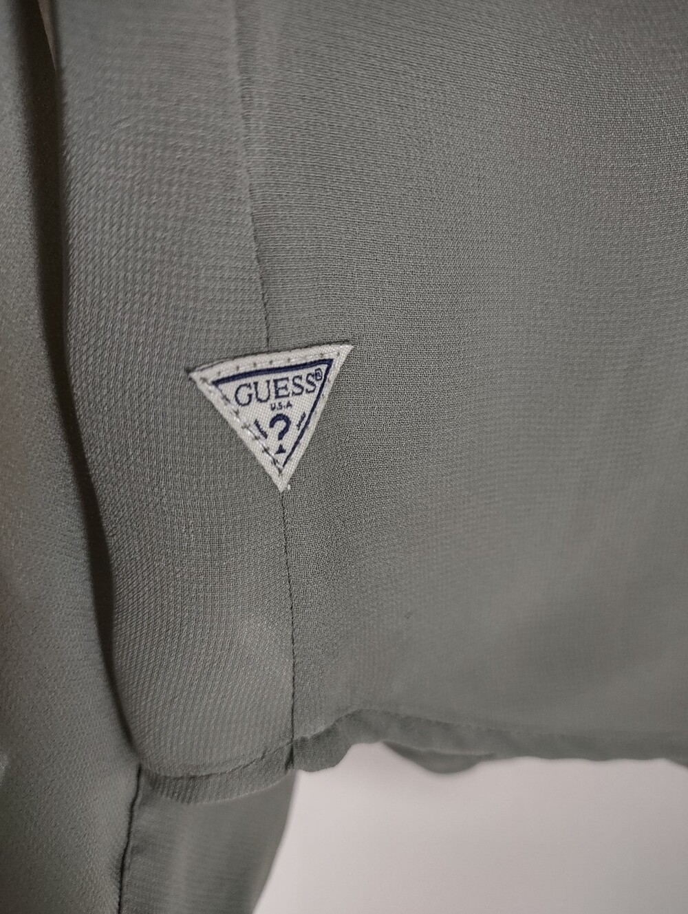 GUESS Los Angeles Sheer Sage Green Button-Down Shirt - Size Small - Picture 9 of 9